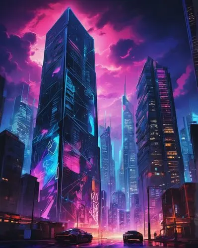 cybercity,cybertown,cyberpunk,cyberport,cityscape,cyberworld,futuristic landscape,cyberia,fantasy city,colorful city,cyberscene,metropolis,cybertron,kinkade,futurist,skyscraping,megapolis,synth,city at night,ultraviolet,Conceptual Art,Graffiti Art,Graffiti Art 09