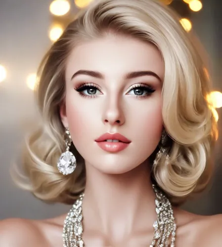 vintage makeup,realdoll,bridal jewelry,romantic look,pearl necklace,women's cosmetics,pearl necklaces,romantic portrait,glamour girl,doll's facial features,beautiful young woman,beauty face skin,female beauty,vintage woman,love pearls,artificial hair integrations,blonde woman,blond girl,vintage girl,bridal accessory