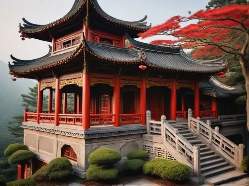 asian architecture,the golden pavilion,wudang,golden pavilion,pagodas,stone pagoda,sanshui,chuseok,buddhist temple,japanese shrine,pengshui,drum tower,dojo,jinchuan,haiyuan,wuyuan,teahouse,xishui,tianxia,fengshui,Illustration,American Style,American Style 15