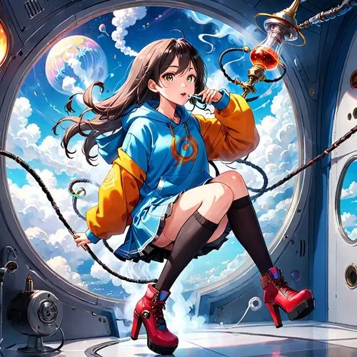 tsukiko,astronomer,kantai collection sailor,heliosphere,gunbuster,space station,enterprise,yukiko,astronaut,cosmosphere,chun,sailor,amagi,space walk,lunar prospector,lunar,telescope,astronautic,capsule,planetaria,Anime,Anime,Traditional