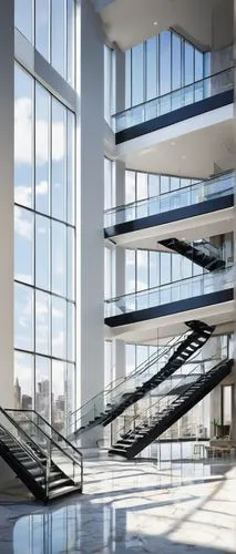 glass facade,steel stairs,staircases,skywalks,atriums,outside staircase,daylighting,escaleras,revit,glass facades,skybridge,staircase,multilevel,balustrades,structural glass,stairways,winding staircase,stairwells,modern office,lofts,Illustration,Paper based,Paper Based 07