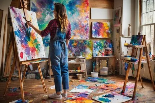 boho art,painting technique,artistic,colorful life,artist,painter,woman's legs,colorful,rainbow color palette,girl in a long,art painting,in a studio,fabric painting,art,palette,artist portrait,paint a picture,meticulous painting,colors,artists,Art,Classical Oil Painting,Classical Oil Painting 23