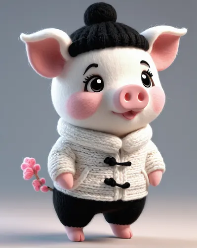 kawaii pig,wool pig,mini pig,pig,piggybank,piglet,porker,suckling pig,piggy,babi panggang,pubg mascot,cute cartoon character,domestic pig,agnes,pot-bellied pig,swine,hog xiu,pork,lucky pig,piggy bank,Unique,3D,3D Character