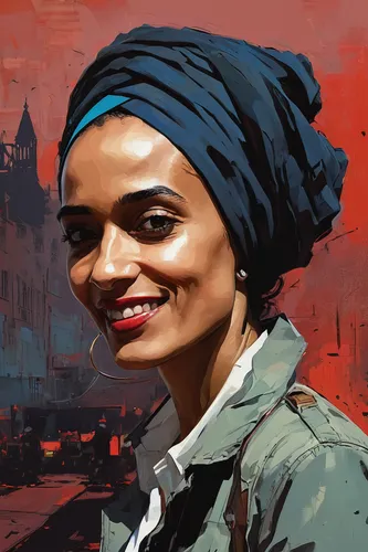 girl in a historic way,headscarf,muslim woman,terrorist,afroamerican,world digital painting,refugee,kosmea,custom portrait,turban,oil on canvas,gandhi,imperialist,oil painting on canvas,digital painting,portrait background,african american woman,african woman,bedouin,wpap,Conceptual Art,Sci-Fi,Sci-Fi 01