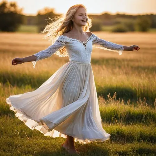 gracefulness,girl in a long dress,eurythmy,countrywoman,avonlea,girl in white dress,Photography,General,Realistic