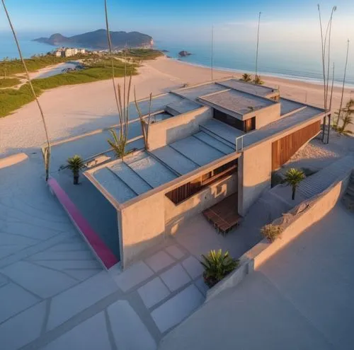 dunes house,cube stilt houses,cubic house,3d rendering,modern house,beachfront,Photography,General,Realistic