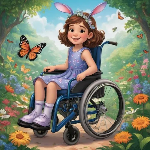 julia butterfly,wheelchair,indispensability,dorthy,arthrogryposis,abled,Illustration,Children,Children 01