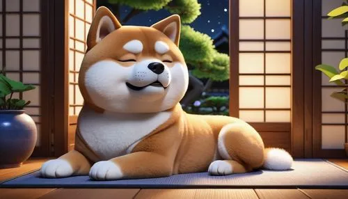 akita inu,shiba,shiba inu,akita,kado,nikko,kishu,laika,cute cartoon character,chinese imperial dog,japanese terrier,husky,dogecoin,dog,dog frame,feng shui,anime 3d,paw,kai ken,pungsan dog,Unique,3D,3D Character