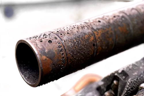 Old, rusty, metallic pipe, bumping noise, worn-out surface, rusty bolts, dusty texture, morning mist, soft focus, shallow depth of field, cinematic lighting, 3/4 composition.,metal tube with water dro