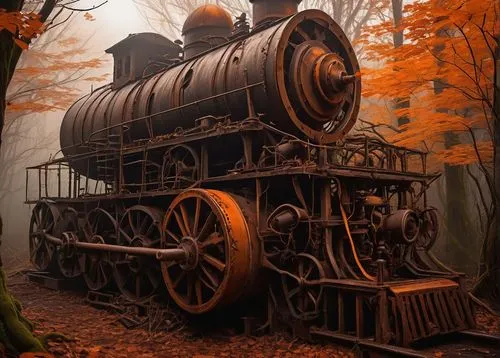 wooden train,ghost locomotive,abandoned rusted locomotive,train wagon,old train,wooden railway,ghost train,wooden carriage,steam engine,wooden wagon,steam train,steam locomotive,train engine,steam locomotives,autumn camper,the train,autumn fog,merchant train,locomotive,steam power,Illustration,Vector,Vector 03
