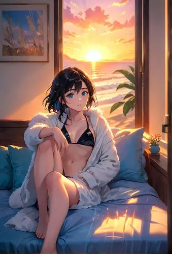 himawari,shimei,yanmei,ryuko,tsugumi,kanan,dusk background,yamashiro,sunset,honolulu,summer evening,longmei,dawn,peni,summer background,sunrise,daybreak,nowa,euphonious,nefertari,Anime,Anime,Realistic