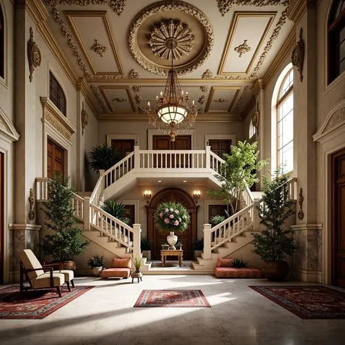 entrance hall,cochere,foyer,hallway,staircase,outside staircase,royal interior,lobby,dandelion hall,highclere castle,staircases,circular staircase,atriums,gleneagles hotel,entryway,interior decor,foyers,highclere,palladianism,syon park