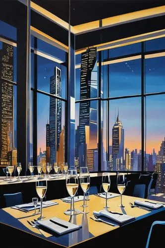 fine dining restaurant,new york restaurant,art deco background,dining,boardroom,restaurateur,diner,diners,a restaurant,ristorante,dubay,cityscapes,restaurateurs,romantic dinner,dinning,restaurants,schuiten,intercontinental,schuitema,dining room,Conceptual Art,Oil color,Oil Color 24