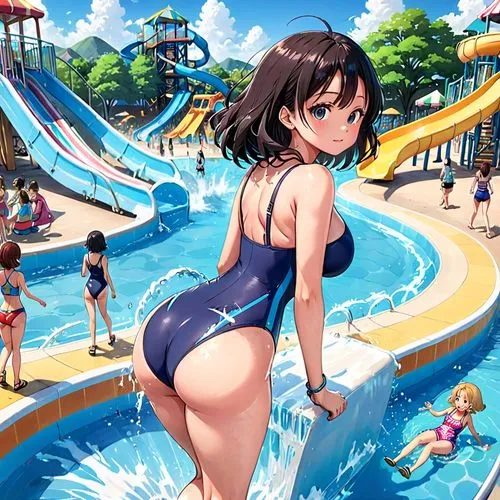 water park,summer background,waterpark,fubuki,haruhi,waterslides,tsugumi,waterslide,keijo,idolmaster,kumiko,sanya,summer icons,megumi,kawaii people swimming,wayforward,niijima,flowrider,yanmei,water sports,Anime,Anime,Traditional