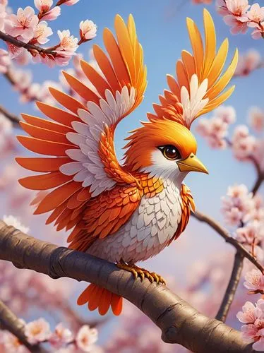 spring bird,flower and bird illustration,beautiful bird,bird flower,nature bird,ornamental bird,colorful birds,an ornamental bird,spring background,bird painting,japanese sakura background,exotic bird,asian bird,bird illustration,bird png,spring leaf background,bird on branch,garrison,tropical bird,red bird,Illustration,Retro,Retro 23