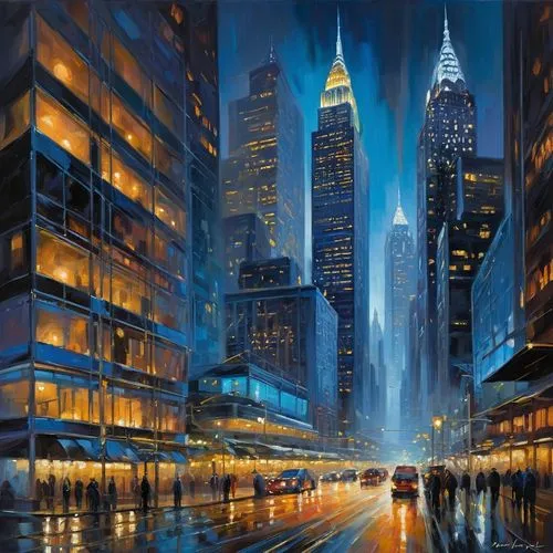 cityscape,city at night,metropolis,world digital painting,skyscrapers,1 wtc,cityscapes,cybercity,kinkade,city scape,chrysler building,ctbuh,guangzhou,shanghai,megalopolis,cityzen,new york skyline,night scene,financial district,manhattan,Conceptual Art,Oil color,Oil Color 22