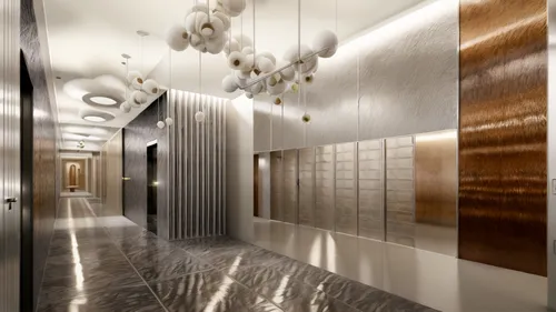 hallway space,hallway,room divider,elevators,search interior solutions,interior modern design,contemporary decor,3d rendering,lobby,interior decoration,metallic door,modern decor,assay office,hotel hall,art deco,render,walk-in closet,corridor,hinged doors,luxury home interior