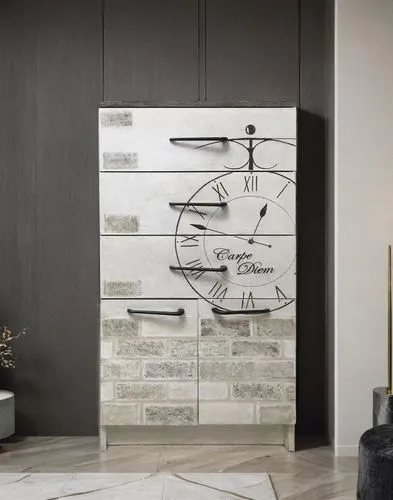 quartz clock,wall clock,wall panel,metal cabinet,armoire,contemporary decor,modern decor,storage cabinet,wall plaster,sideboard,wall sticker,hanging clock,wall decoration,room divider,tv cabinet,wall 