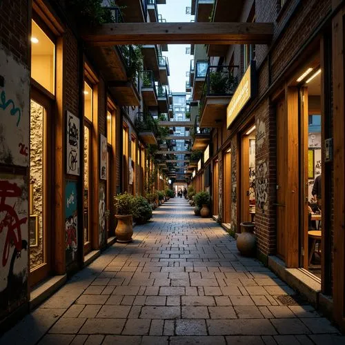 Rustic wooden planks, distressed metal panels, rough-hewn stone walls, vibrant graffiti murals, urban cityscapes, gritty alleyways, dimly lit corridors, weathered brick facades, ornate architectural d