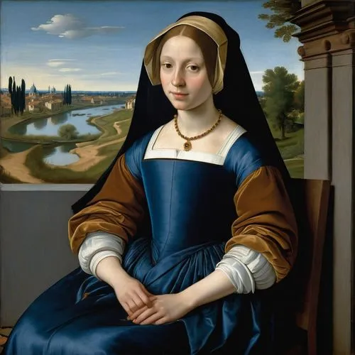 portrait of christi,perugino,girl with cloth,portrait of a woman,anguissola,netherlandish,portrait of a girl,gioconda,ancilla,bronzino,palmanova,magdalene,woman sitting,memling,mauritshuis,maiello,scholastica,bellini,pietersz,girl with a dolphin,Art,Classical Oil Painting,Classical Oil Painting 07