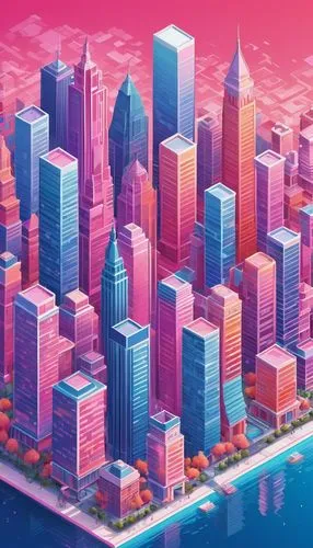 cybercity,ctbuh,miami,microdistrict,megapolis,city cities,Unique,3D,Isometric