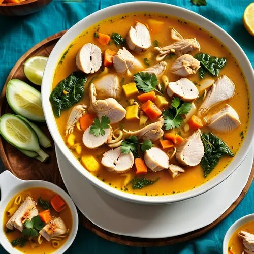 caldo de pollo,asian soups,tom yum kung,sancocho,chicken pho soup,yellow curry,sopa de mondongo,chinese sour spicy soup,manchow soup,thai curry,ezogelin soup,chicken soup,hot and sour soup,chicken noodle soup,miso,canh chua,massaman curry,vegetable broth,curry chicken noodles,thai northern noodle