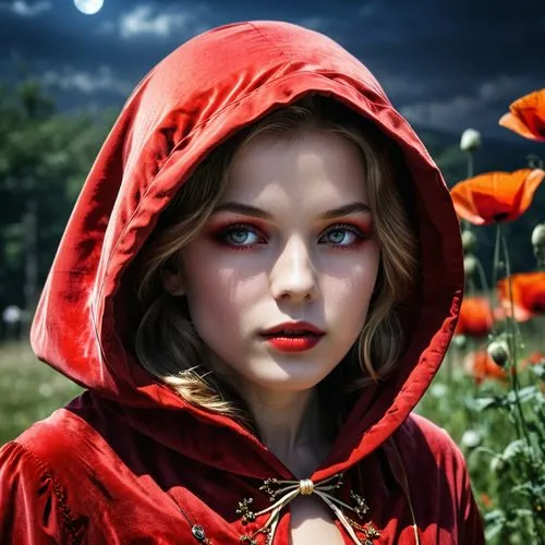 little red riding hood,red riding hood,volturi,aerith,red coat,red flower,Photography,General,Realistic