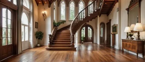 banisters,wooden stair railing,hardwood floors,entryway,outside staircase,wooden stairs,staircase,hallway space,winding staircase,hallway,balusters,banister,luxury home interior,staircases,entryways,upstairs,the threshold of the house,millwork,wooden beams,stair,Conceptual Art,Daily,Daily 06