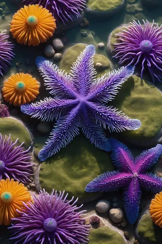 starfish,star anemone,starfishes,sea star,tide pool,sea life underwater,sea creatures,sea anemones,sea-life,sea life,echinoderm,sea urchins,balkan anemone,fruits of the sea,anemone of the seas,sea-urchin,cnidarian,marine invertebrates,urchins,coral reef,Photography,Documentary Photography,Documentary Photography 20