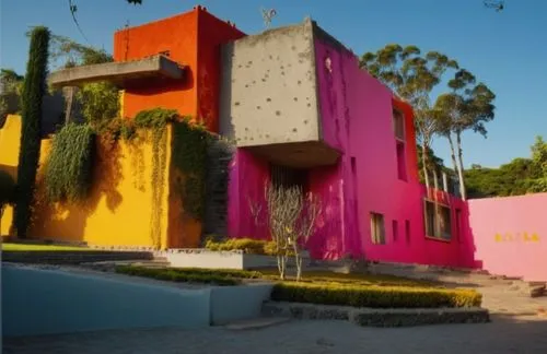 mahdavi,depero,cube house,sottsass,colorful facade,mcnay,coyoacan,tlaquepaque,casa,casita,oaxtepec,hacienda,maeght,cahuenga,villas,cubic house,majorelle,tlahuitoltepec,corbu,rosa cantina,Photography,General,Realistic