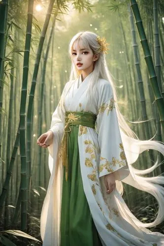 a woman,hanbok,cosplay image,ao dai,fantasy picture,anime japanese clothing,ginko,fantasy portrait,lily of the field,lily of the valley,lilly of the valley,fairy tale character,bamboo flute,junshan yi