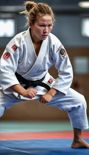 A femal judo fighter is winning


,a woman wearing white clothing standing next to a person in black belt,judokas,judoka,nidan,kata,judogi,gatame,katas,karateka,jujitsu,randori,jitsu,karatekas,dojang,