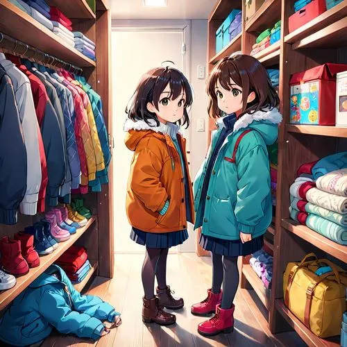 kumiko,winter clothes,winter clothing,locker,closet,cute clothes,Anime,Anime,Realistic