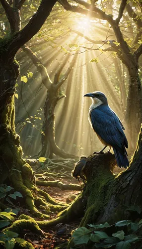 fantasy picture,blue bird,bird kingdom,blue heron,nature background,lorien,nature bird,nature wallpaper,full hd wallpaper,blue macaw,owl nature,fantasy landscape,hyacinth macaw,mirkwood,forest background,bird painting,bird bird kingdom,radagast,forest landscape,world digital painting