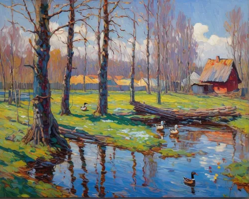 autumn landscape,rural landscape,river landscape,home landscape,farm landscape,in the autumn,orlovsky,fall landscape,early spring,brook landscape,spring morning,winter landscape,landscape,meadow landscape,dutch landscape,oil painting,one autumn afternoon,lev lagorio,early winter,autumn morning,Art,Artistic Painting,Artistic Painting 32