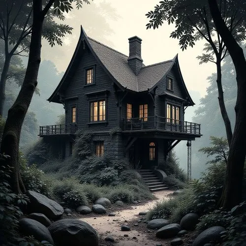 house in the forest,witch's house,witch house,forest house,house in mountains,dreamhouse