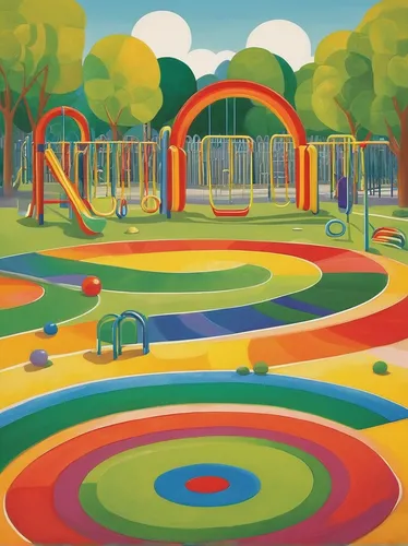 children's playground,olympiapark,rainbow bridge,rainbow world map,swim ring,panoramical,color fields,herman park,park,kurpark,fanuapark,amusement park,playground,play yard,the park,crescent spring,fruit fields,city park,children's background,circle paint,Illustration,Abstract Fantasy,Abstract Fantasy 03