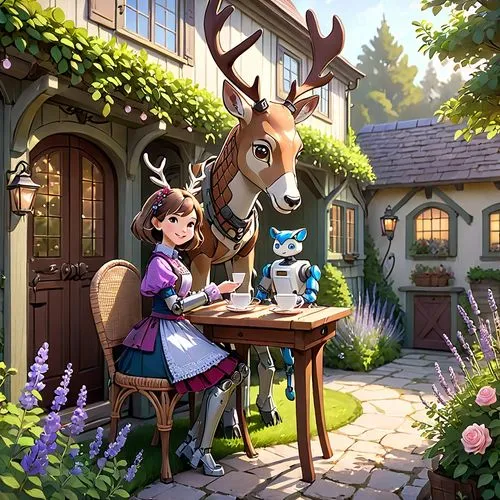 deer illustration,european deer,deer,fairy tale character,game illustration,fairy tale,idyllic,deer drawing,fantasy picture,stag,fairy tale icons,young-deer,a fairy tale,bremen town musicians,studio ghibli,spring unicorn,fantasy portrait,fawn,tearoom,cg artwork,Anime,Anime,Cartoon