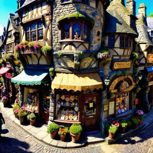 townscapes,fantasyland,escher village,hogsmeade,rothenburg,highstein,Conceptual Art,Fantasy,Fantasy 26