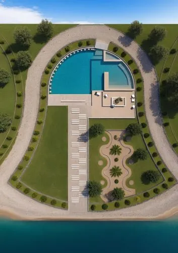 swim ring,outdoor pool,pool house,swimming pool,luxury property,3d rendering,golf resort,infinity swimming pool,hovnanian,residencial,dug-out pool,drone image,bird's-eye view,luxury home,overhead shot,domaine,mansion,helipad,sketchup,championsgate,Photography,General,Realistic