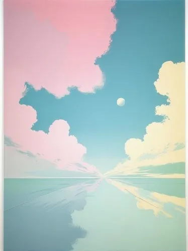 virtual landscape,sky,cloudscape,sky clouds,cloud play,clouds,clouds - sky,panoramical,skies,expanse,summer sky,ocean,pastel colors,sea landscape,palette,sea,salt-flats,skyscape,horizon,plains,Art,Artistic Painting,Artistic Painting 22