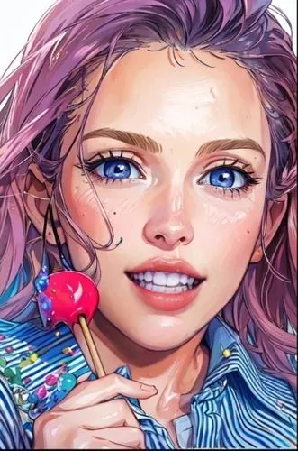 white teeth,a woman with a lollipop in her hand,mesmero,rose png,marzia,wetpaint,bubblegum,pinzi