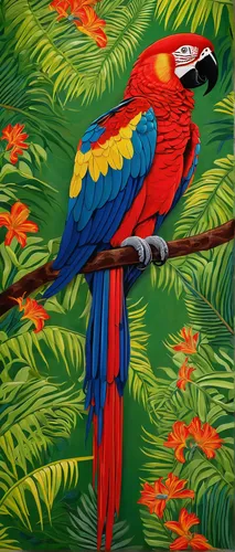 scarlet macaw,rosella,tropical bird,macaw,macaw hyacinth,guacamaya,tropical birds,light red macaw,tropical bird climber,bird painting,macaws of south america,macaws,beautiful macaw,an ornamental bird,crimson rosella,blue macaw,couple macaw,rainbow lory,colorful birds,tropical floral background,Illustration,Retro,Retro 26