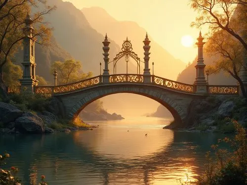 golden bridge,rivendell,pont,scenic bridge,chain bridge,dragon bridge,oxenbridge,bridge arch,love bridge,bridge,fantasy landscape,angel bridge,bridge new europe,guilin,gondolin,hanging bridge,hangman's bridge,lake como,rainbow bridge,bridges,Photography,General,Realistic