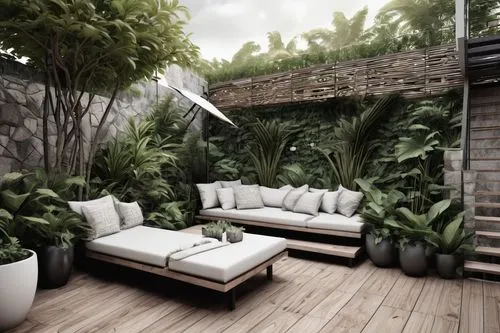 garden design sydney,landscape design sydney,landscape designers sydney,roof terrace,3d rendering,roof garden,terrasse,tropical house,terraza,landscaped,roof landscape,patios,3d rendered,render,patio,terrace,balcony garden,3d render,garden furniture,outdoor furniture,Illustration,Black and White,Black and White 11