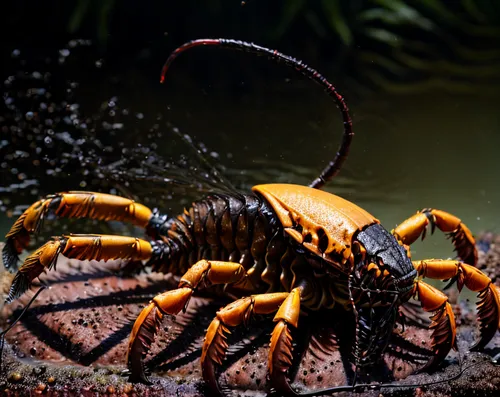 Red liquid coming out from the tail,freshwater crayfish,common yabby,centipede,arthropod,river crayfish,amphipoda,freshwater crab,arthropods,spiny lobster,homarus,millipedes,ornamental shrimp,homarus 