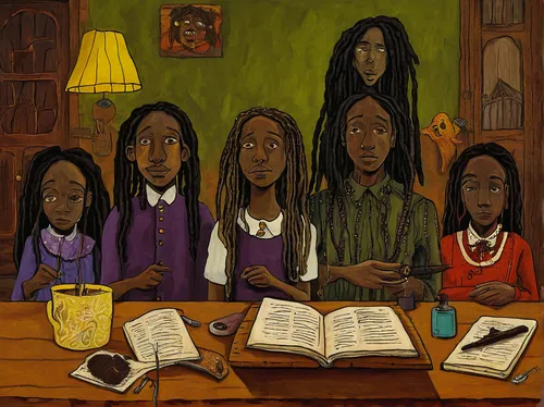 mahogany family,children studying,book illustration,barberry family,a collection of short stories for children,afro american girls,e-book readers,nightshade family,arrowroot family,kids illustration,women's novels,contemporary witnesses,mulberry family,birch family,smartweed-buckwheat family,youth book,seven citizens of the country,twists,olive branch,the dawn family,Art,Artistic Painting,Artistic Painting 25