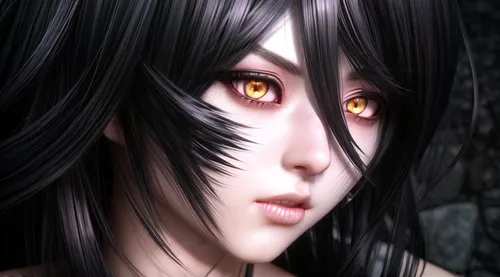 anime 3d,dark elf,yellow eyes,red eyes,black eyes,bleeding eyes,pupil,shinigami,eyelid,regard,litchi,fire red eyes,violet eyes,ren,women's eyes,pupils,gold contacts,doll's facial features,gentiana,fire eyes