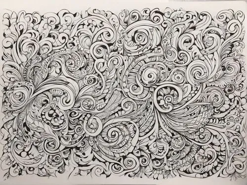 paisley pattern,paisley,zentangle,swirls,coral swirl,whirlpool pattern,tangle,mandala drawing,mandala loops,indian paisley pattern,floral pattern paper,a sheet of paper,floral doodles,vector spiral notebook,heart swirls,swirl,coloring page,paisley digital background,pen drawing,orange floral paper,Illustration,Black and White,Black and White 05