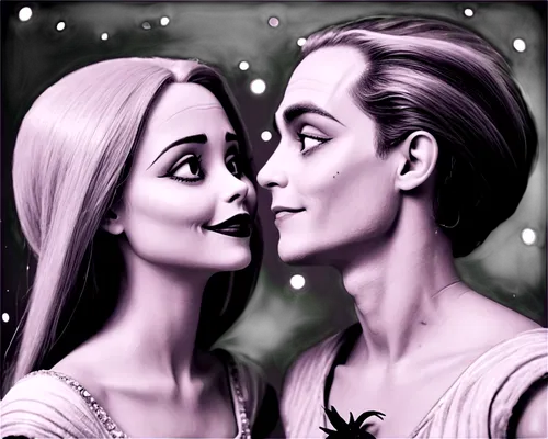 supercouple,gothic portrait,addams,couple in love,snogging,ermione,eloped,love couple,brangelina,romantic portrait,mistletoe,lanckorona,couple - relationship,man and woman,melian,couple,brittingham,shippen,pareja,romanced,Conceptual Art,Sci-Fi,Sci-Fi 30